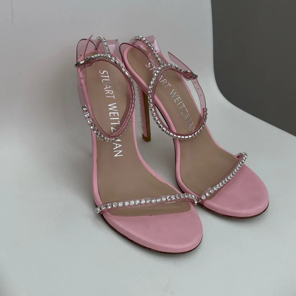 Stuart Weitzman women Nudistglam 100 Rose Pink Sandals size 7 party heels